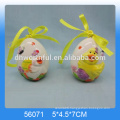 High quality ceramic hanging Easter egg ,ceramic easter hanging crafts